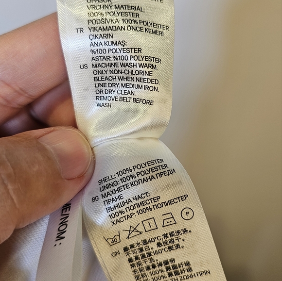 H&M pink white stripe sleeveless chiffon flare high-low mini dress sz 13-14Y US - Picture 7 of 8